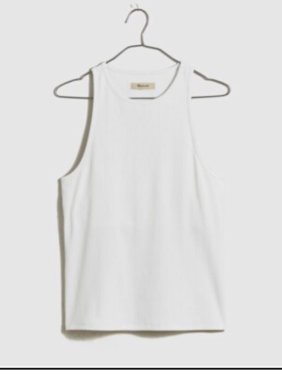 Madewell Highneck Tank In Sleekhold Eyelet White Nwt $38 Women's Medium